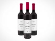 Low Shoulder Red Wine Glass Bottle PSD Mockup