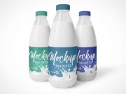 PET Plastic Milk Bottle PSD Mockup