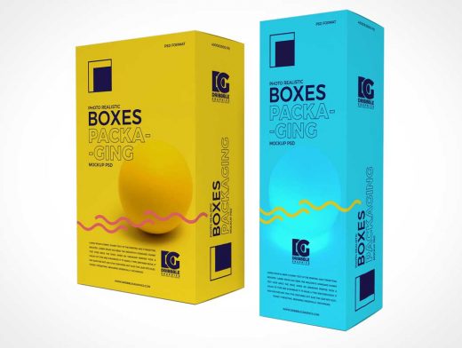 Cosmetic Brand Boxset Packaging PSD Mockup