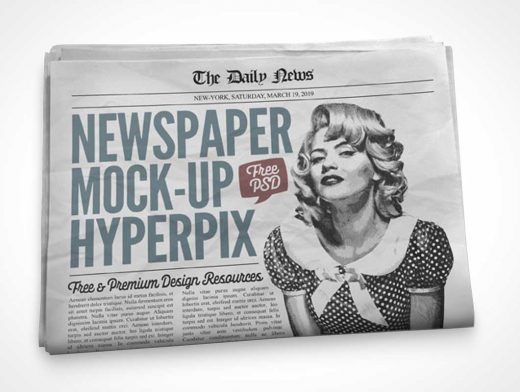 Front Page Newspaper Cover PSD Mockup
