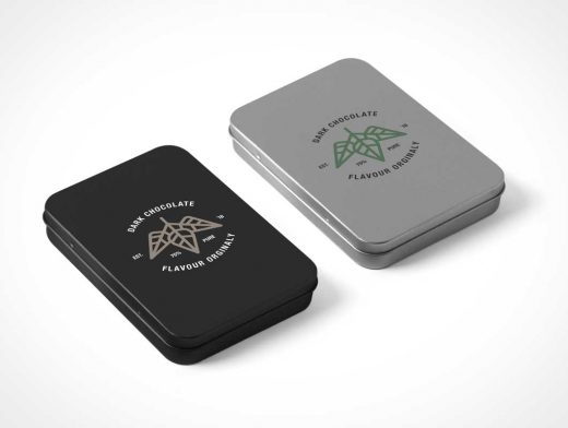 Metal Tin Box Packaging PSD Mockups