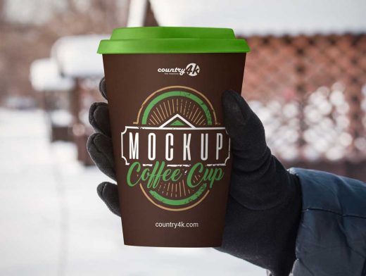 Outdoor Coffee Cup Advertising PSD Mockup