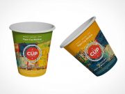 Rolled Rim Paper Cups PSD Mockup