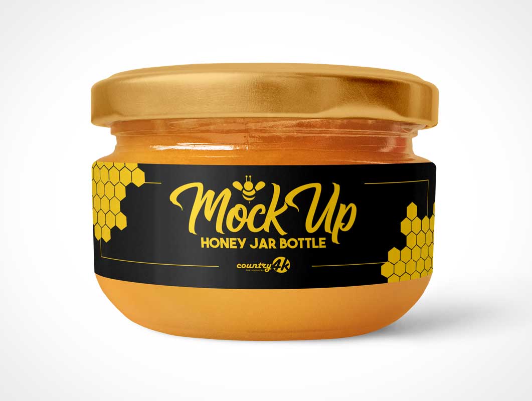 Glass Honey Jar PSD Mockup