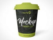 Sip Lid Paper Coffee Cup PSD Mockup