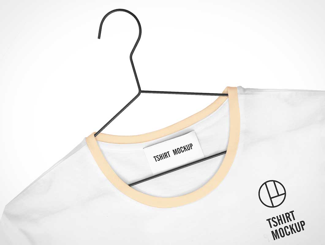 T-Shirt Collar Tag & Branding PSD Mockup