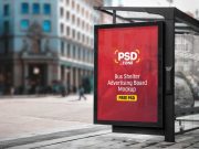 Bus Stop Shelter & Poster Advertising PSD Mockup