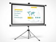Office Rollup Projector Screen & Stand PSD Mockup