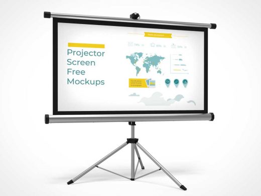 Office Rollup Projector Screen & Stand PSD Mockup
