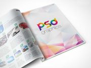 Open Softcover Magazine Publication PSD Mockup