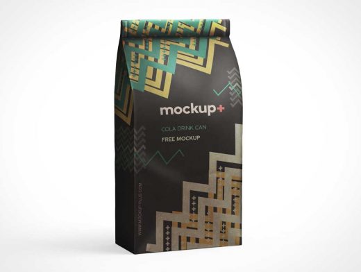 Coffee Grounds Sealed Foil Pouch PSD Mockup
