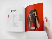Page Turning Softcover Magazine PSD Mockup