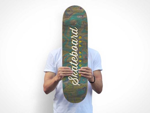 Pro Boarder Holding Skateboard PSD Mockup