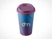 16oz Paper Coffee Cup & Sip Lid Cover PSD Mockup