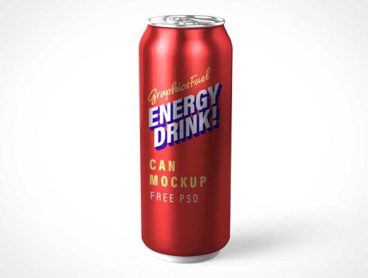 Large Energy Drink Soda Can PSD Mockup