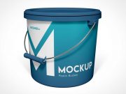 Plastic Bucket Container & Handle PSD Mockup