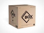 Recycled Square Cardboard Packaging Box PSD Mockup