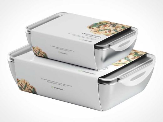 Locking Tupperware Food Containers PSD Mockup