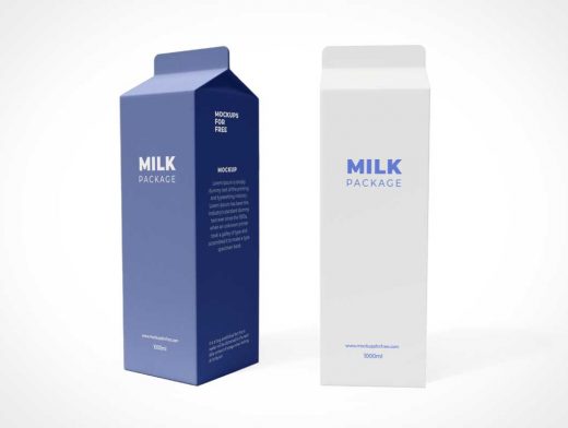 Tetra Pak Gabled Milk Carton PSD Mockup