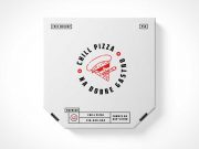White-Label Cardboard Pizza Delivery Box PSD Mockup