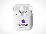 Apple Wireless EarPods & Case PSD Mockup