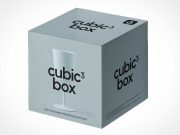 Cubic Gift Box Packaging PSD Mockup