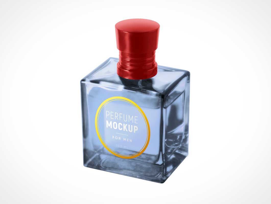 Spice Perfume Glass Bottle for Men PSD Mockup