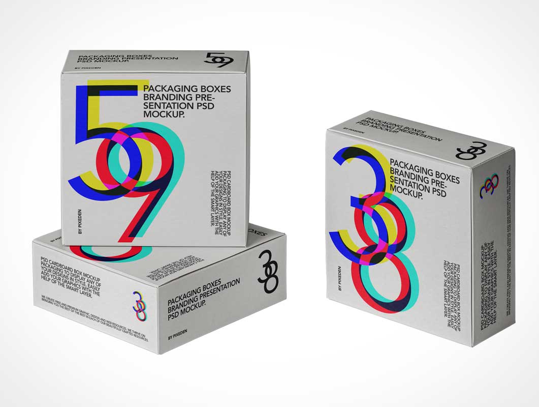 Square Jewel Box Packaging PSD Mockup