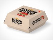 Fast Food Hamburger Take-out Packaging PSD Mockup