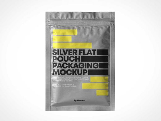 Vacuum Sealed Foil Pouch Snack Packaging PSD Mockup
