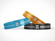 3 Brand-able Trade Show Event Wristbands PSD Mockup