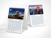 Folding Office Desk Tent Calendar PSD Mockup