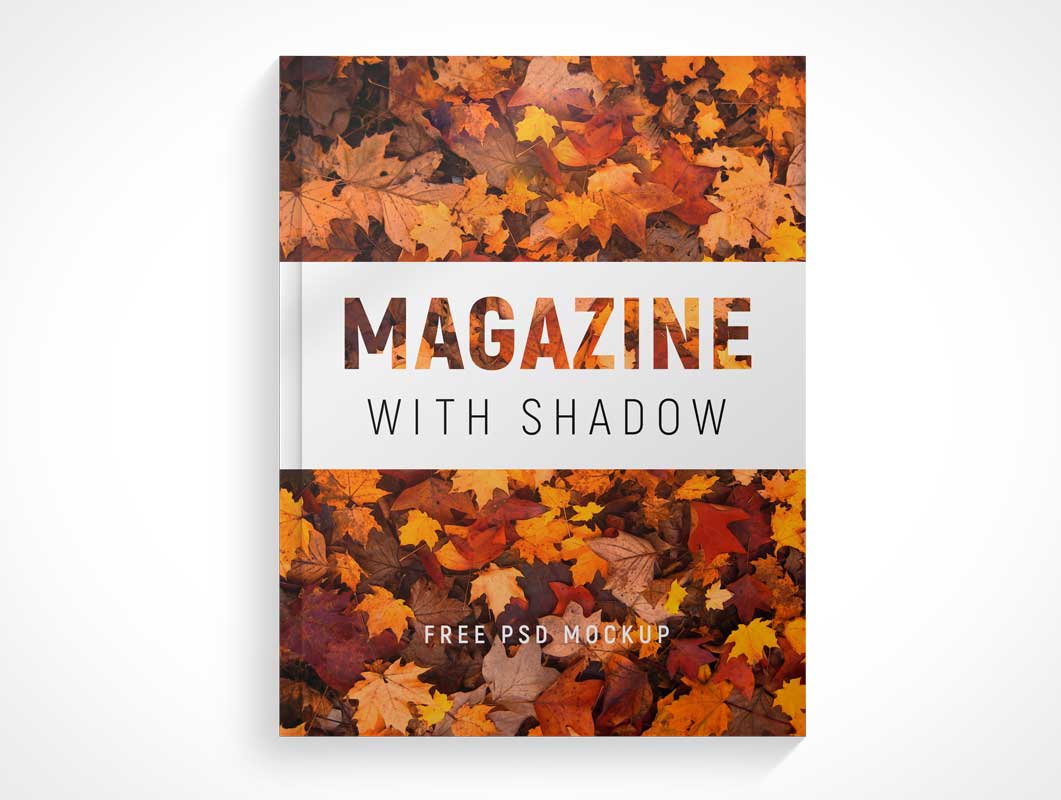 Glossy Softcover Magazine Front PSD Mockup