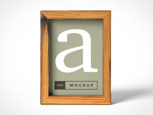 Wooden Picture Frame PSD Mockup