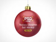 Christmas Ball Tree Ornament PSD Mockup