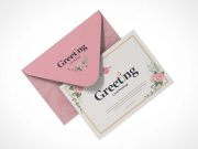Greeting Card & Envelope PSD Mockup