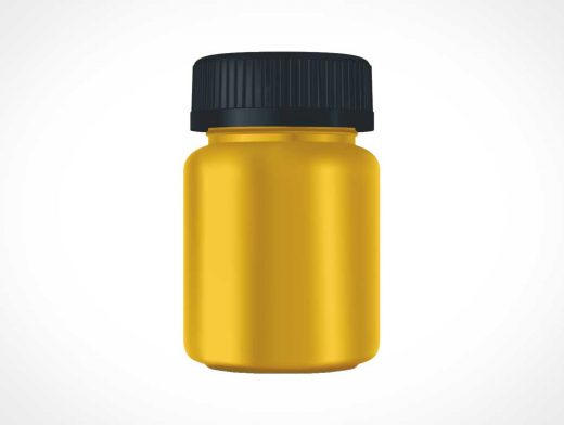 Medicine Pill Bottle & Twist Cap PSD Mockup