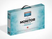 Monitor Box Packaging PSD Mockup