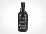 Glass Beer Bottle Dark Brown Shortneck PSD Mockup