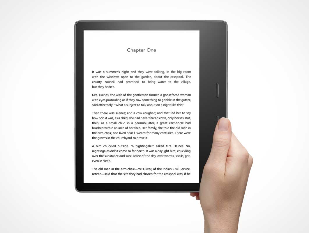 Kindle Oasis eBook Reader PSD Mockup
