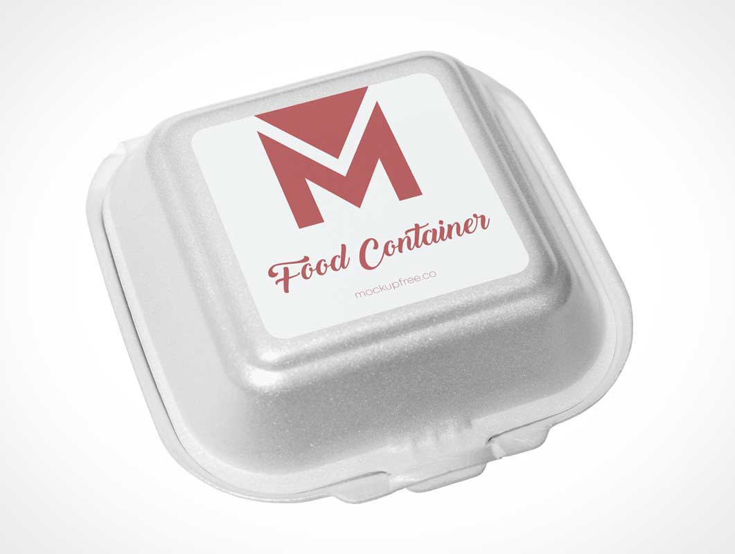 Polystyrene Food Container Packaging PSD Mockup