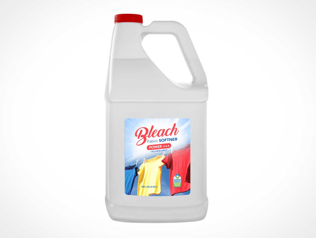 1L Clear F-Style HDPE Bottle PSD Mockup