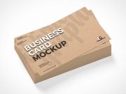 Branded Business Card Stack PSD Mockup