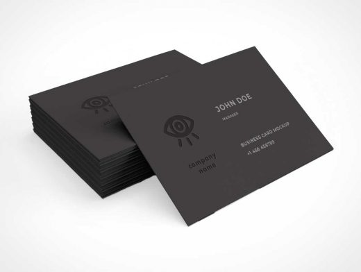 Corporate Business Card Stack PSD Mockup