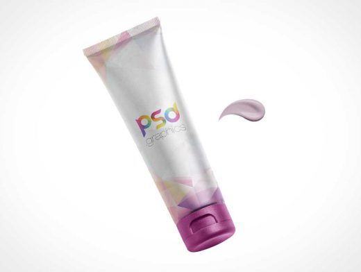 Cosmetic Cream Squeeze Tube PSD Mockup