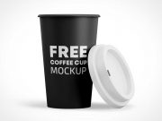 Dixie Paper Coffee Cup & Sip-Through Lid PSD Mockup