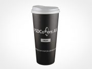 24oz Paper Coffee Cup & Sip-Through Lid PSD Mockups