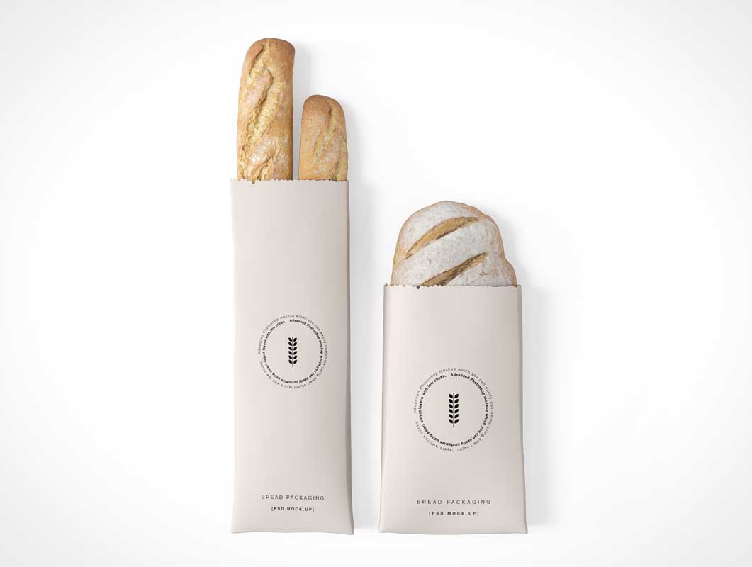 Bread Bag Packaging PSD Mockup