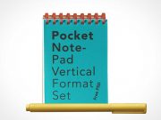 Pocket Notepad & Stylus Pen PSD Mockup