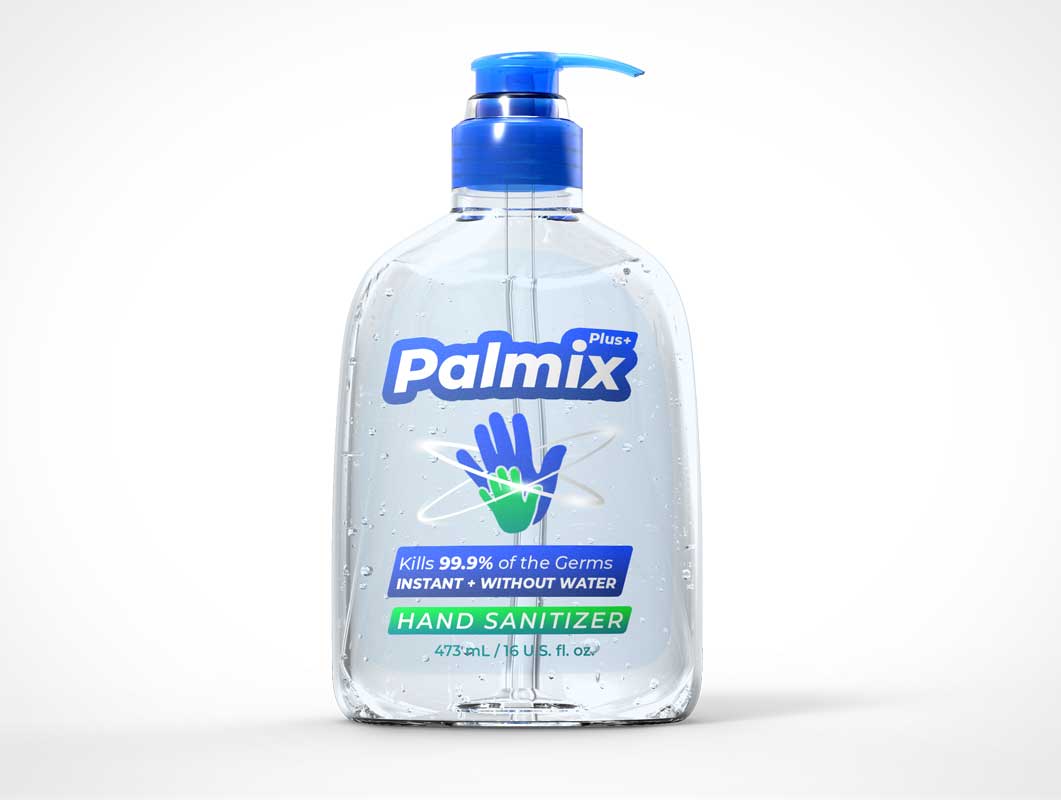 Pump Bottle Hand Sanitizer PSD Mockup